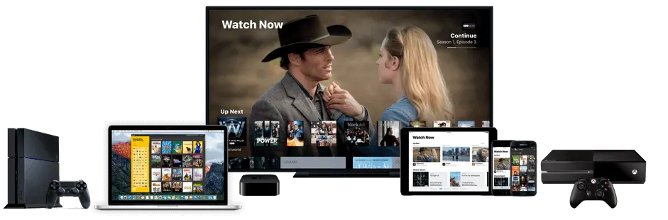 Works on TV, laptop, phone, and tablet